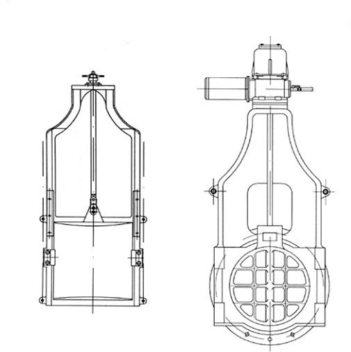 机闸一体式圆形闸门结构图 机闸一体式圆形闸门结构图