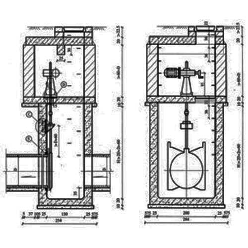 铸铁闸门安装示意图 铸铁闸门安装示意图